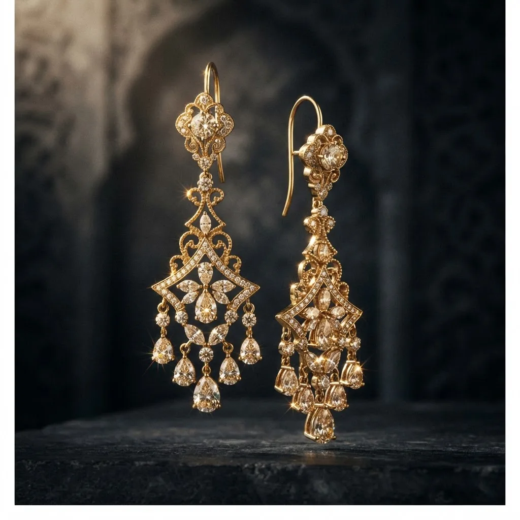 Glamoria's Gems diamond chandelier earrings